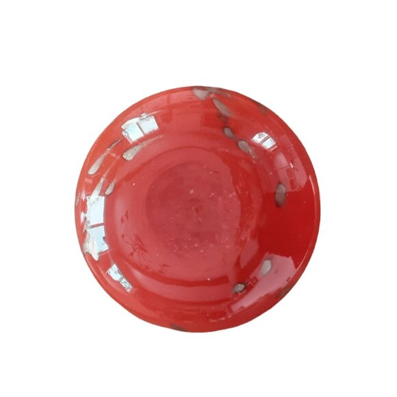 MURANO Mid Century Modern Art Glass Vase Orange Copper Avem Vase. Italian - Picture 5 of 6